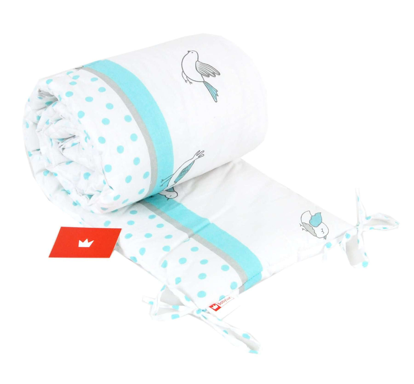 BABYLUX Bettumrandung NESTCHEN mit Kopfschutz 210 x 30 cm 111. Elephanten Türkis