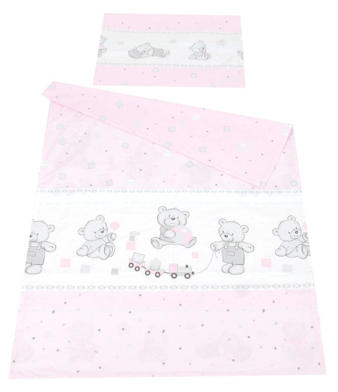 BABYLUX Kinderbettwäsche 2 Tlg. 100 x 135cm Bettwäsche 71. Bär Cookie Rosa