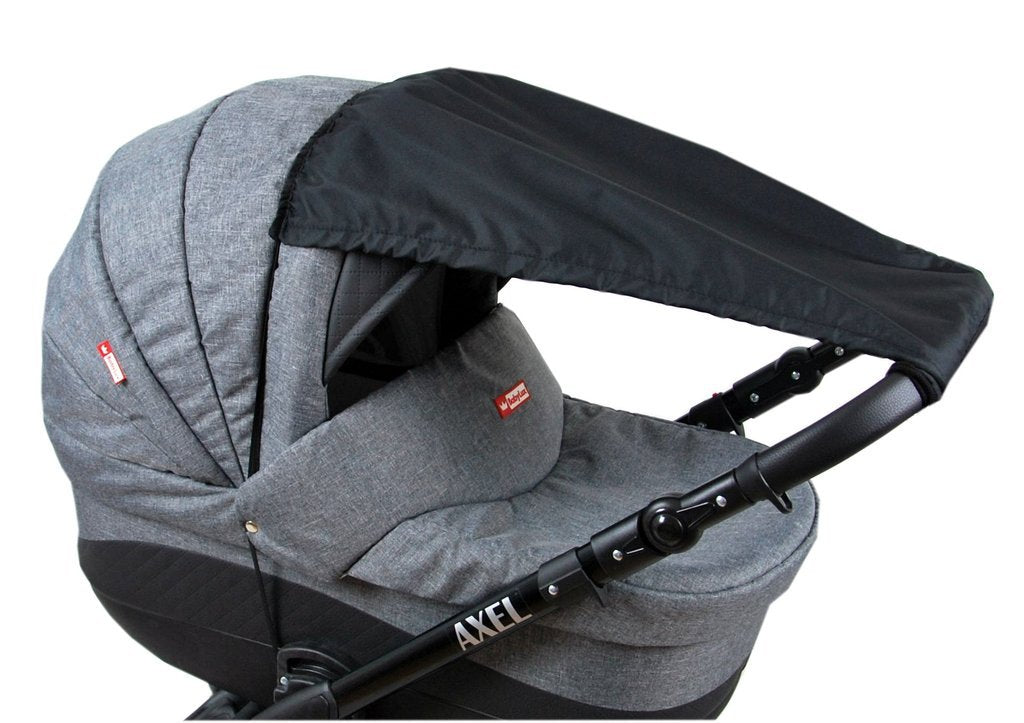BABYLUX Sonnenschutz SONNENSEGEL für Kinderwagen UNI Buggy UV Schutz Schwarz