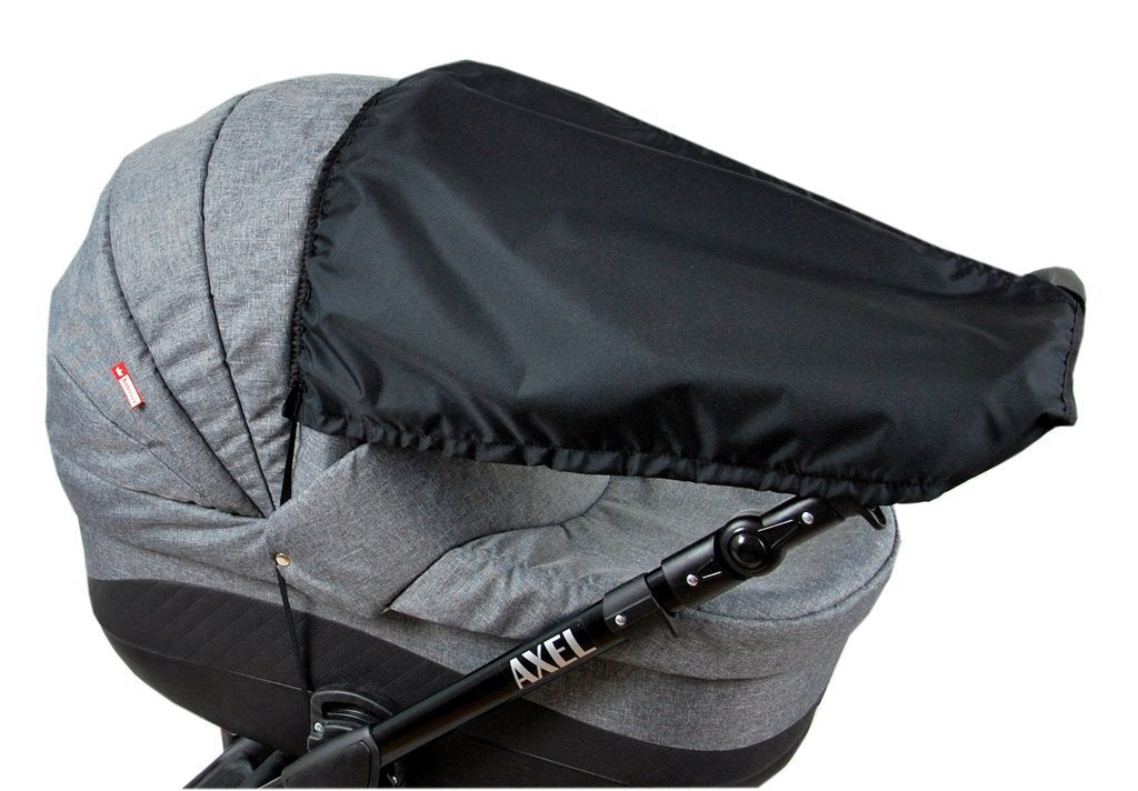 BABYLUX Sonnenschutz SONNENSEGEL für Kinderwagen UNI Buggy UV Schutz Schwarz