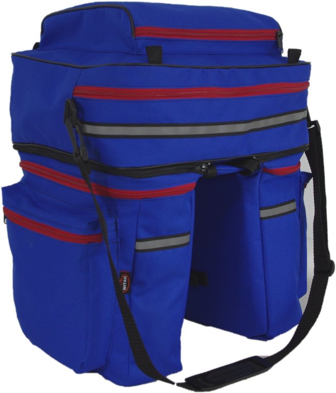 WITAN Gepäcktasche Fahrradtasche Fahrrad Gepäckträger Tasche FT3 Blau/Rot
