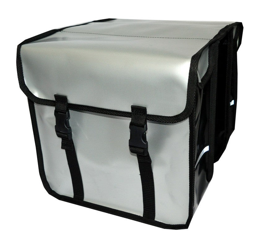 FAHRRADTASCHE Gepäckträgertasche Fahrrad 26" 28" Doppel Tasche PVC Silber