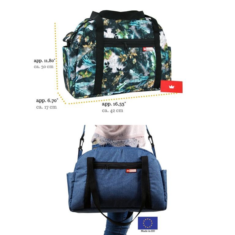 BabyLux Wickeltasche COLORFUL Kinderwagen Buggy Große 84. Schwarz + Minze