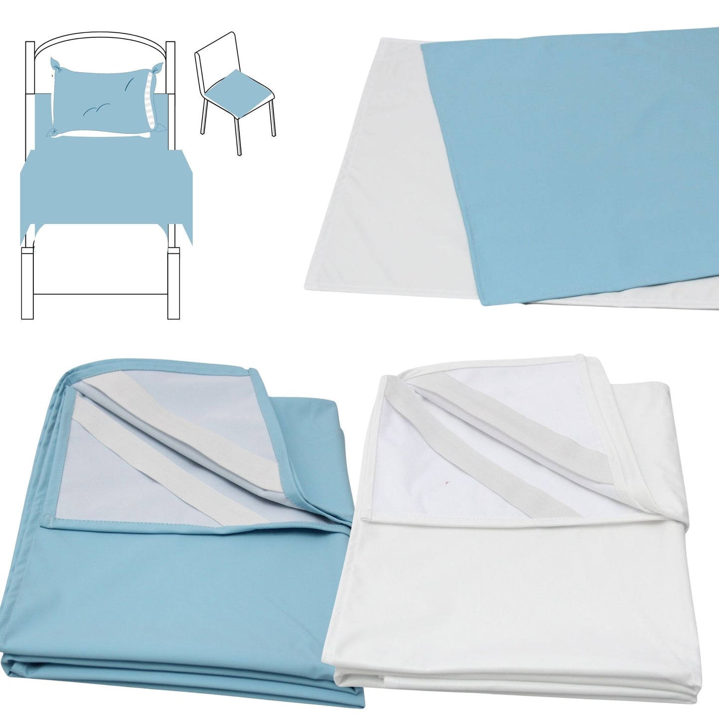 SENIORI Inkontinenzunterlage WASCHBAR wasserdicht Matratzenauflage 90x200cm weiß