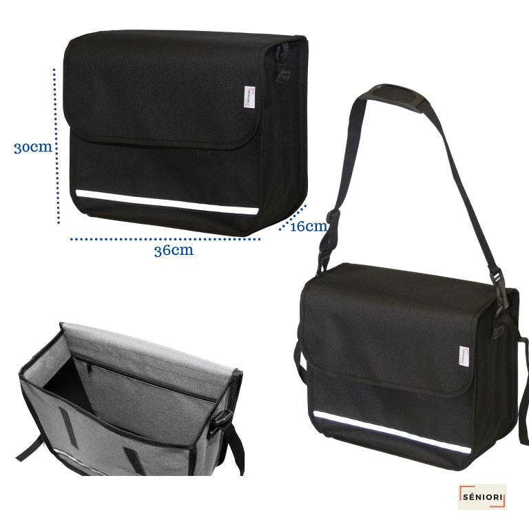 SENIORI Rollator / Rollstuhl Tasche Rollatortasche Rollstuhltasche 2. Schwarz_classic