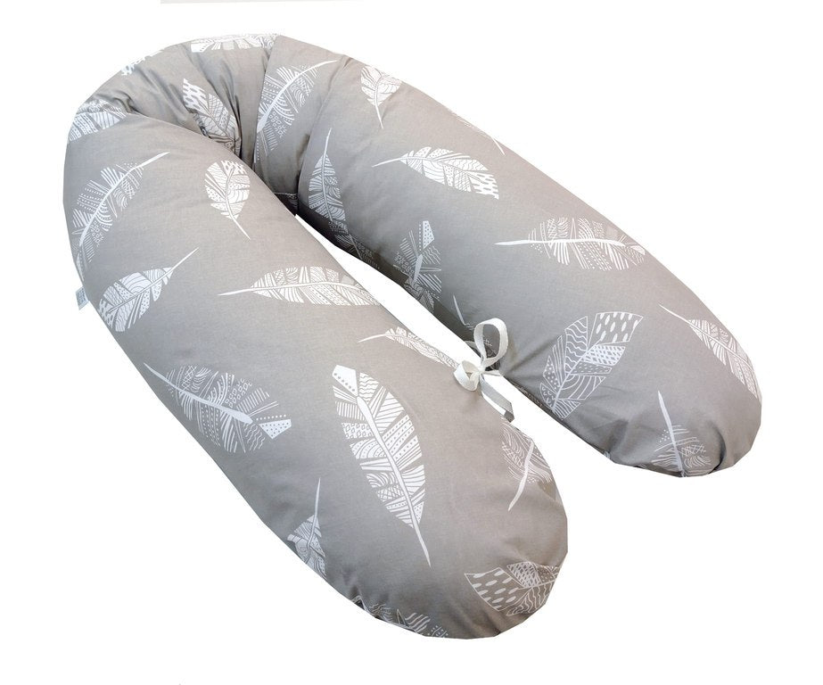 EMI&SAM Stillkissen 170cm Lagerungkissen Füllung EPS + Bezug 12. Grau Feder