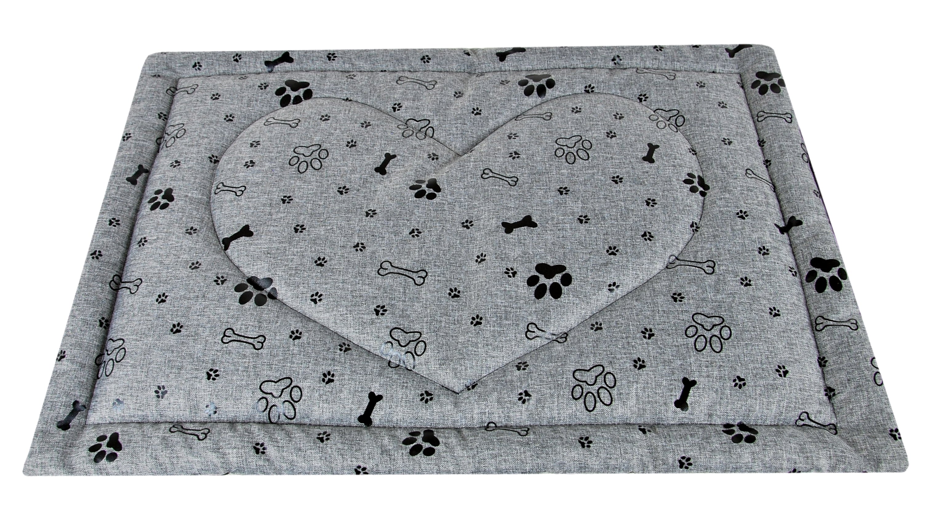 PIMPUS Hundematte Gr. M/L/XL Waschbar Rutschfest Hundebett Grau/Schwarz M- 50x70