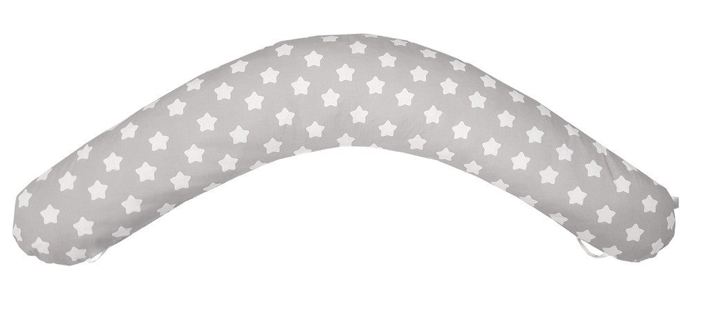 EMI&SAM Stillkissen 170cm Lagerungkissen Füllung EPS + Bezug 11.Sterne Weiß/Grau