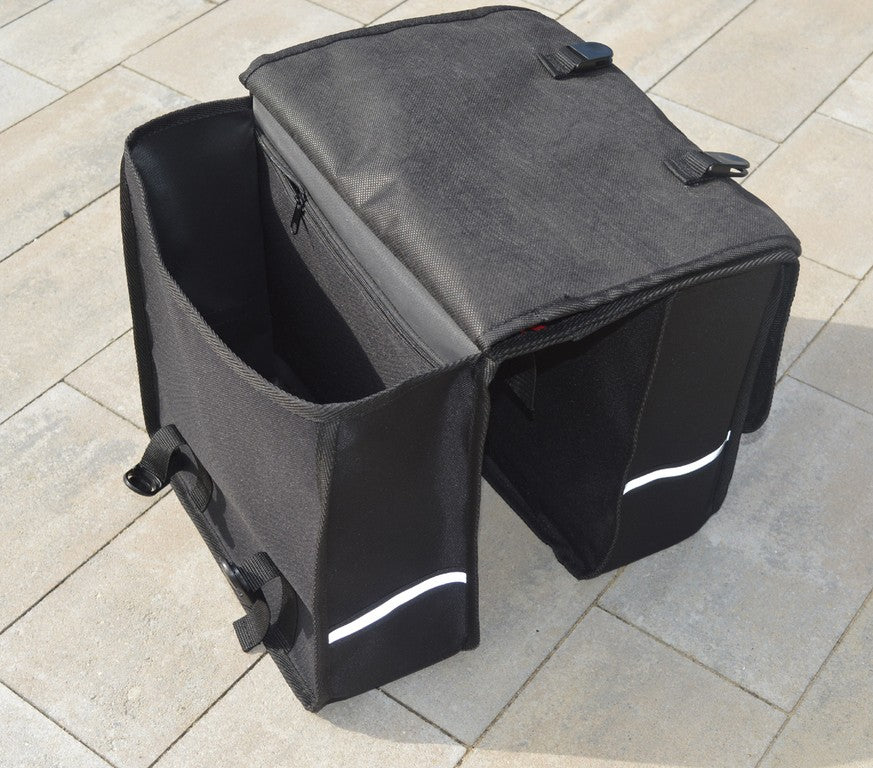 FAHRRADTASCHE ab 26 Zoll Satteltasche Gepäckträgetasche Doppelt 17. Duo - Schwar