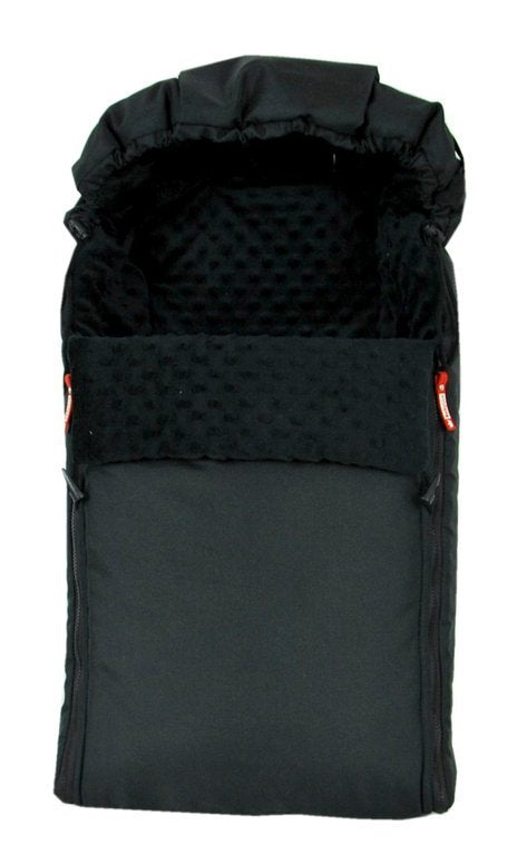 BABYLUX Fußsack 90cm MINKY Kinderwagen Buggy Babyschale Schwarz + Schwarz