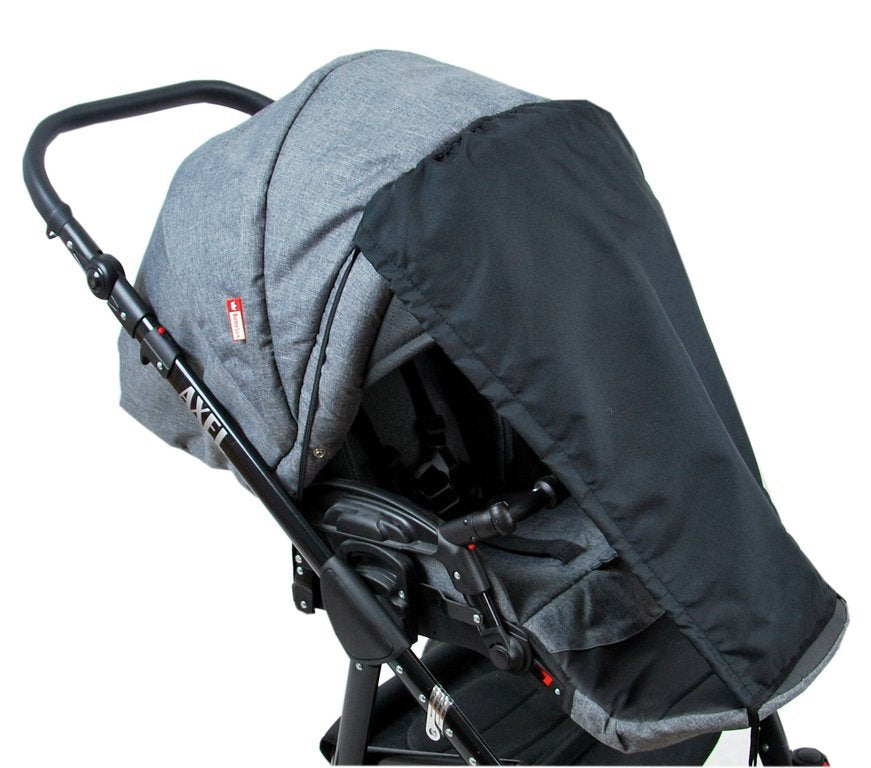 BABYLUX Sonnenschutz SONNENSEGEL für Kinderwagen UNI Buggy UV Schutz Schwarz