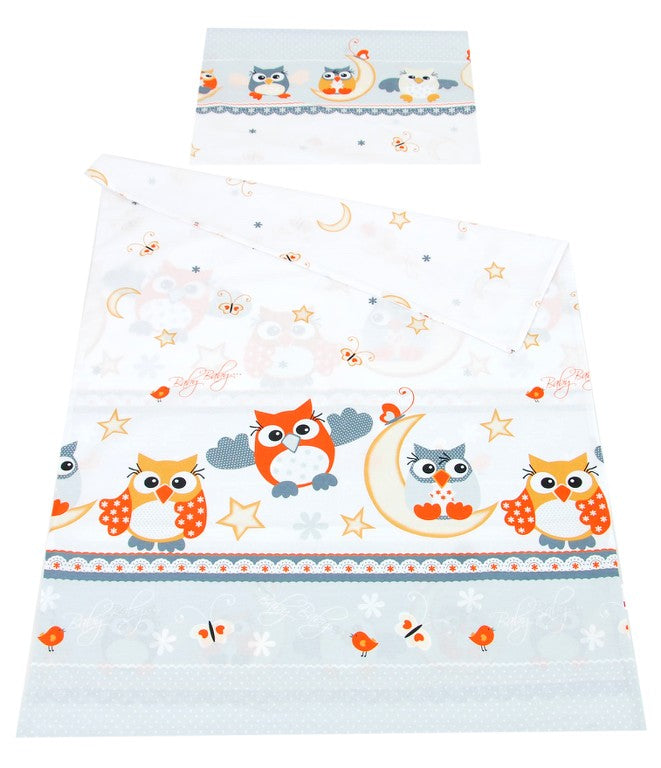 BABYLUX Kinderbettwäsche 2 Tlg. 100 x 135cm Bettwäsche EULE(57. Eule Grau)