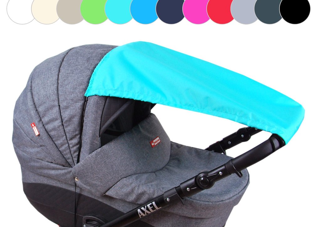 BABYLUX Sonnenschutz SONNENSEGEL für Kinderwagen UNI Buggy UV Schutz Minze