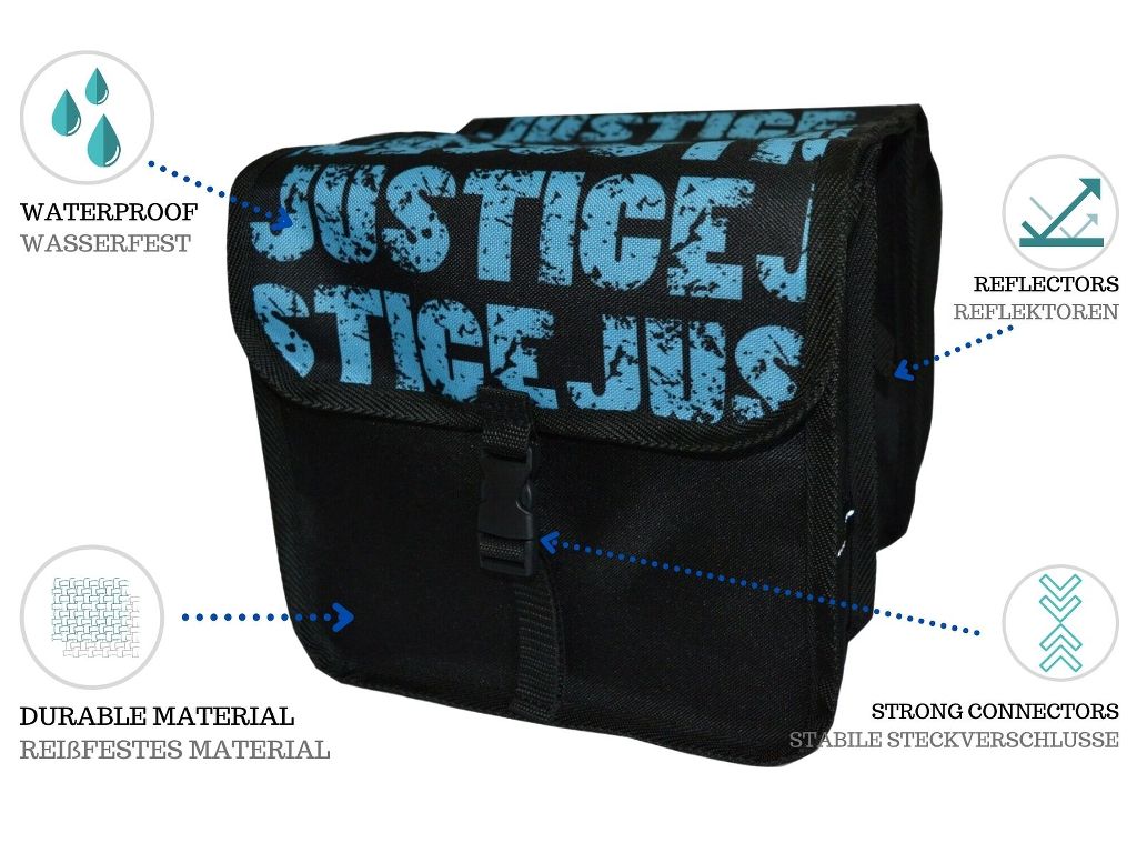FAHRRADTASCHE Fahrrad 20-26'' Kinder Satteltasche Doppel 42. Justice