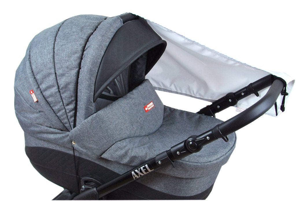 BABYLUX Sonnenschutz SONNENSEGEL für Kinderwagen UNI Buggy UV Schutz Weiß