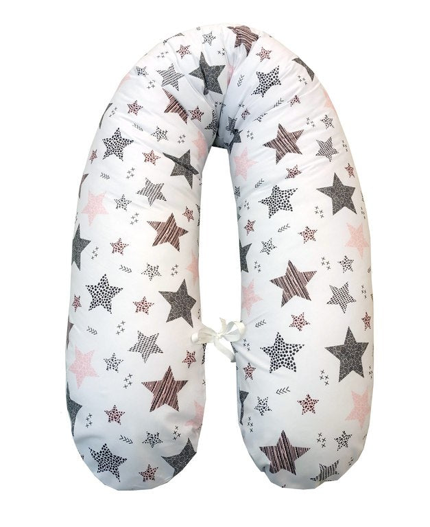 EMI&SAM Stillkissen 170cm Lagerungkissen Füllung EPS + Bezug 19. Sterne Rosa