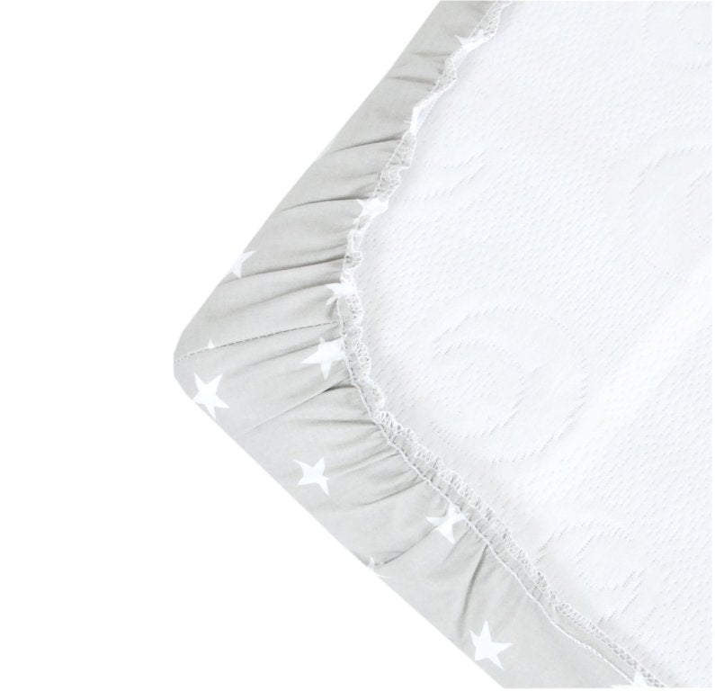 BABYLUX Spannbettlaken 40x90 cm Bettlaken Spannbetttuch Beistellbett 91. Sterne Grau