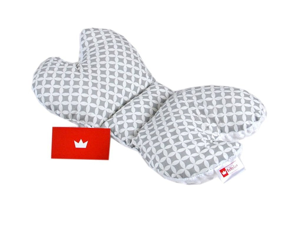 BABYLUX Kinderwagen 3 TLG SITZAUFLAGE Kissen Gurtschoner 2. Weiß + Maroko