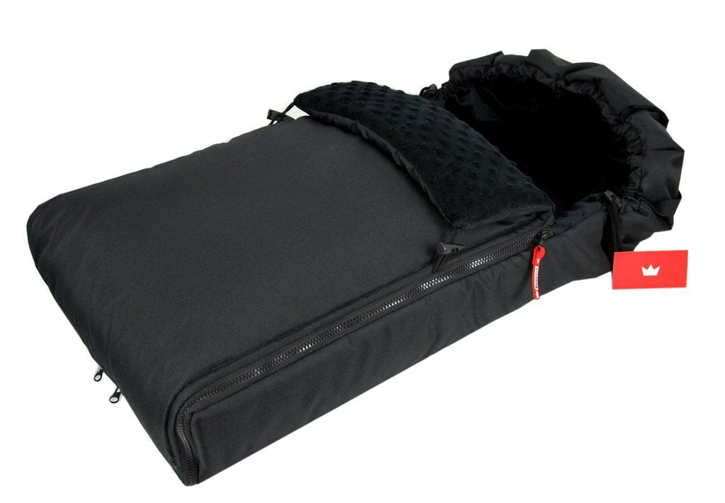 BABYLUX Fußsack 90cm MINKY Kinderwagen Buggy Babyschale Schwarz + Schwarz