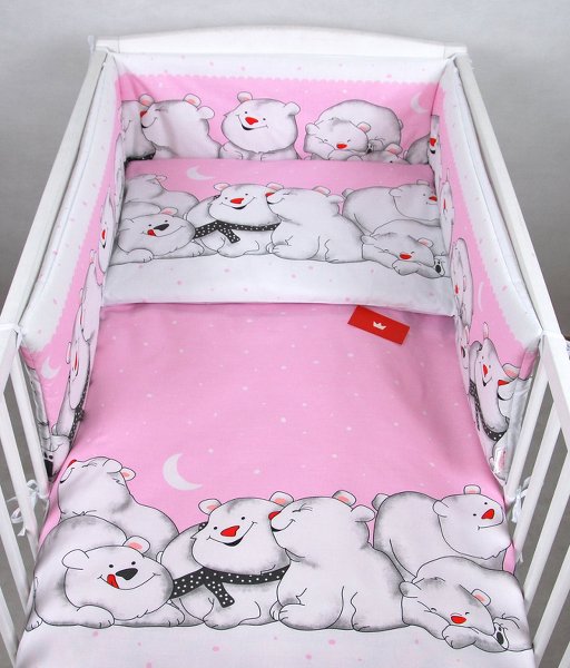 BABYLUX Kinderbettwäsche 2 Tlg. 100 x 135cm Bettwäsche 82. Eisbär Rosa