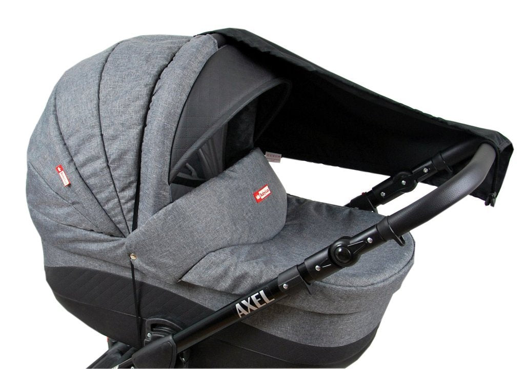 BABYLUX Sonnenschutz SONNENSEGEL für Kinderwagen UNI Buggy UV Schutz Schwarz