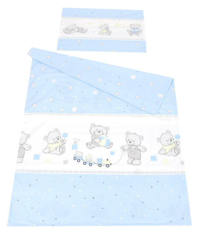 BABYLUX Kinderbettwäsche 2 Tlg. 100 x 135cm Bettwäsche 70. Bär Cookie Blau