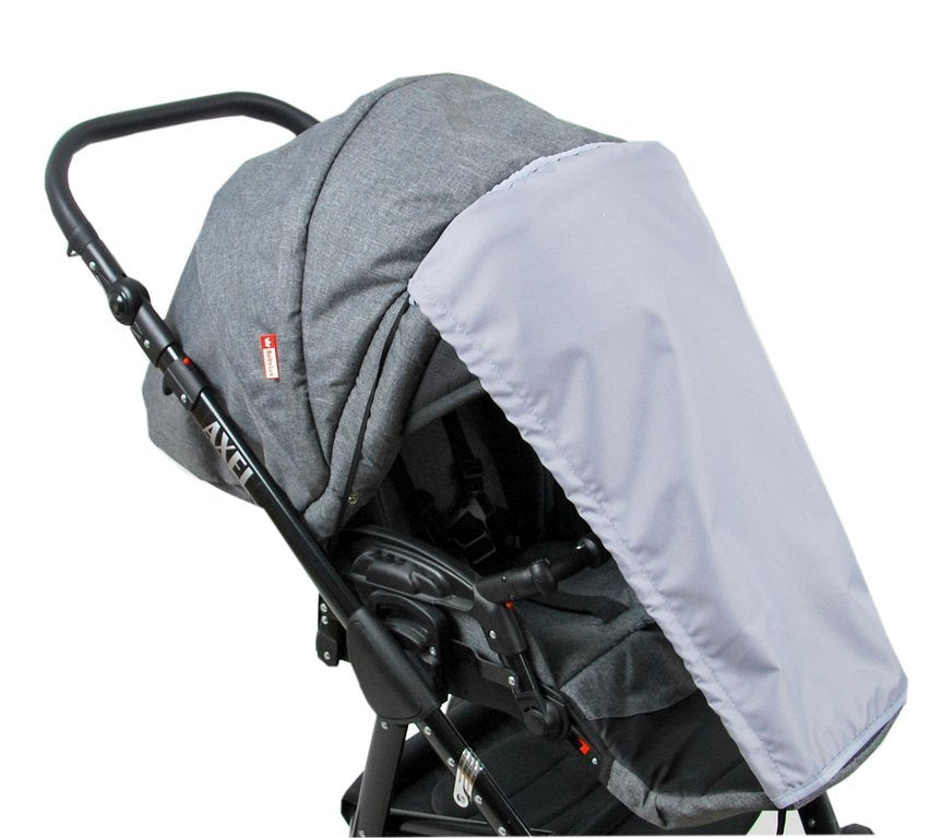 BABYLUX Sonnenschutz SONNENSEGEL für Kinderwagen UNI Buggy UV Schutz Grau