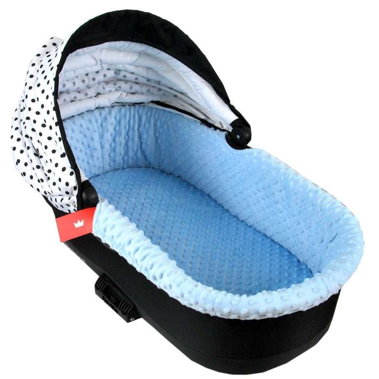 BABYLUX Nestchen für Kinderwagen BABYWANNE Matratze 2Tlg Set W4 - Blau + Sterne