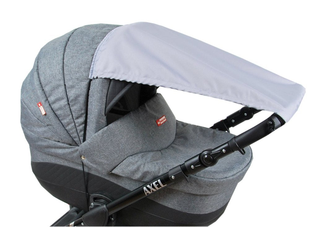 BABYLUX Sonnenschutz SONNENSEGEL für Kinderwagen UNI Buggy UV Schutz Grau