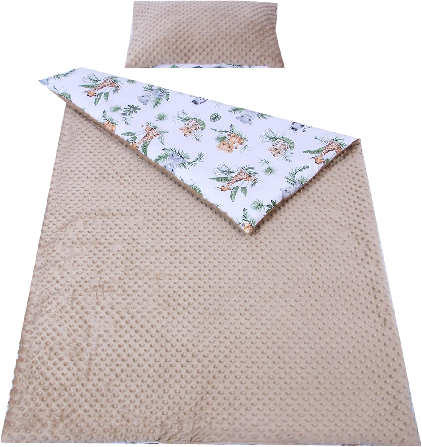 BABYLUX Kuscheldecke 100 x 150 cm Decke Kinderdecke 124. Africa Tiere + Kissen