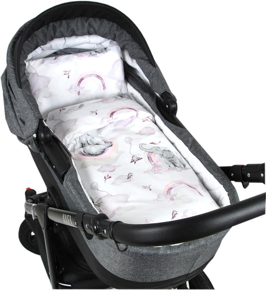 BABYLUX 2 tlg. Set Bezug für Kinderwagen Bettwäsche  60x78cm 125. Elefanten Rosa