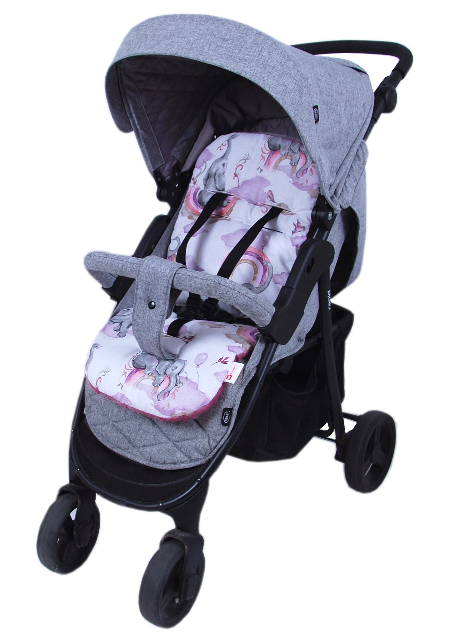 BabyLux Sitzauflage für Kinderwagen Buggy Sitzeinlage Kinderwagenauflage S125. Elefanten Rosa