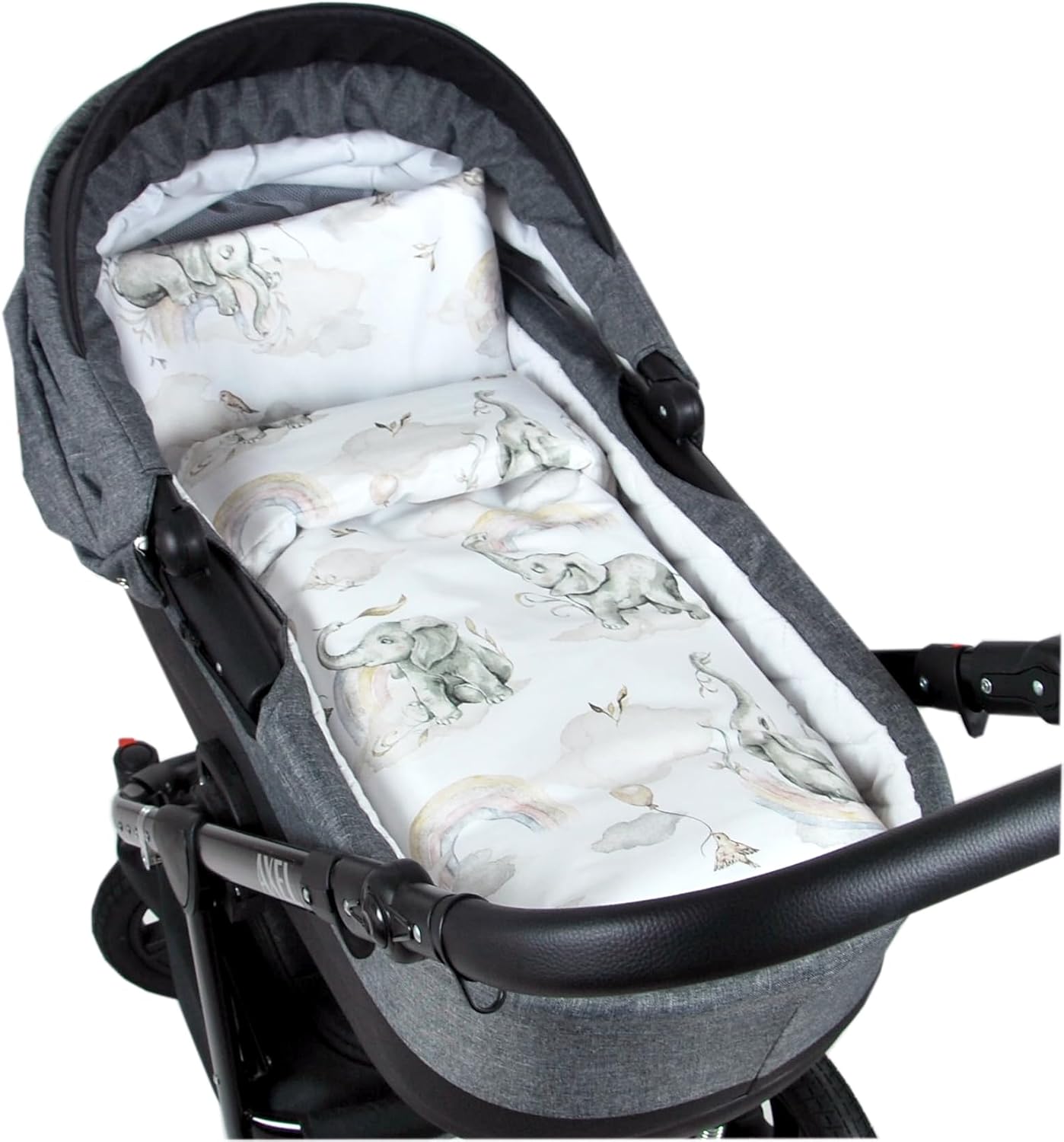 BABYLUX 2 tlg. Set Bezug für Kinderwagen Bettwäsche  60x78cm 127. Elefanten Beige