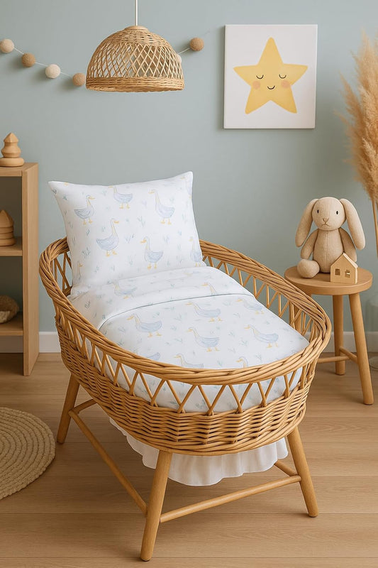 BABYLUX 2 tlg. Set Bezug für Kinderwagen Bettwäsche  60x78cm 131. Gänse
