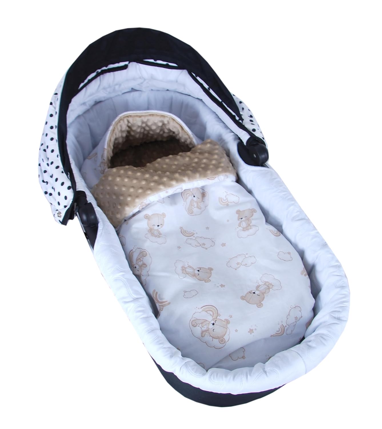 BabyLux Fußsack 90cm Minky Babyschale Buggy Kinderwagen 138. Bärenwolken