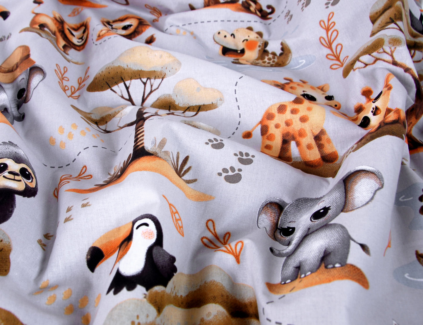 BABYLUX Babydecke Krabbeldecke MINKY Decke 75x100 cm mit Kissen K149 - Beige + Dschungel