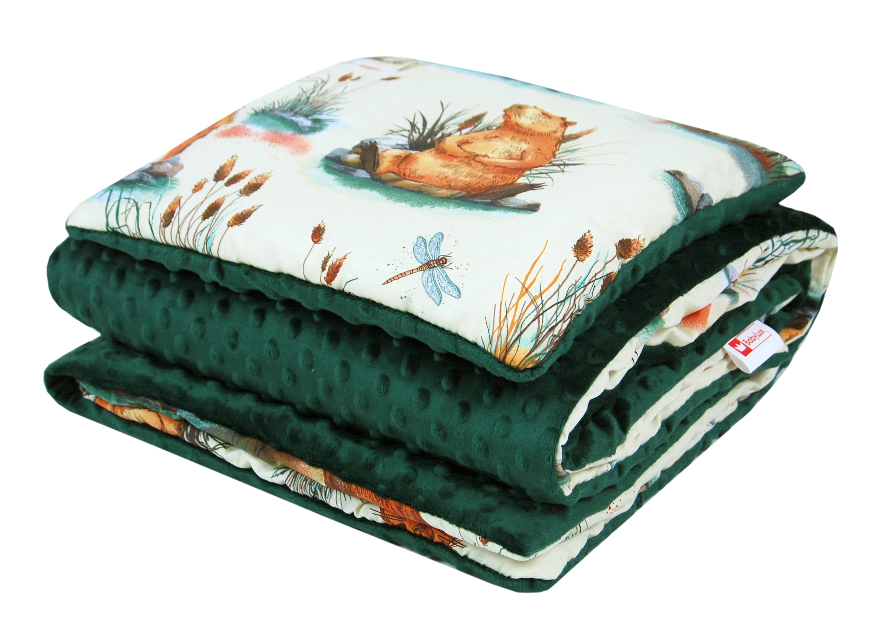 BABYLUX Babydecke Krabbeldecke MINKY Decke 75x100 cm mit Kissen K164 Grün + Capybara
