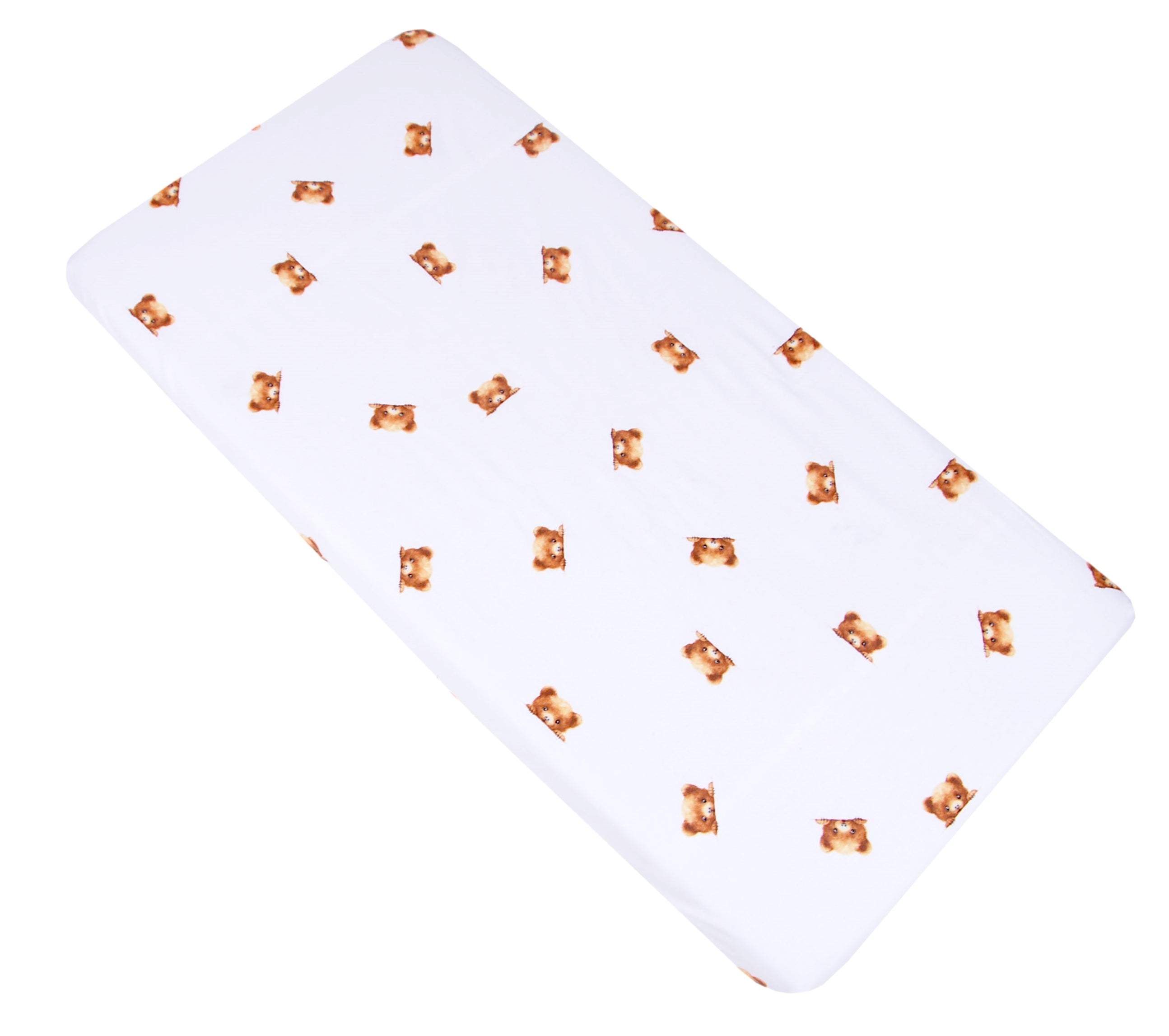 BABYLUX Spannbetttuch 60x120 / 70x140 cm Baby SPANNBETTLAKEN Kinderbett 165. Wieß + Bär