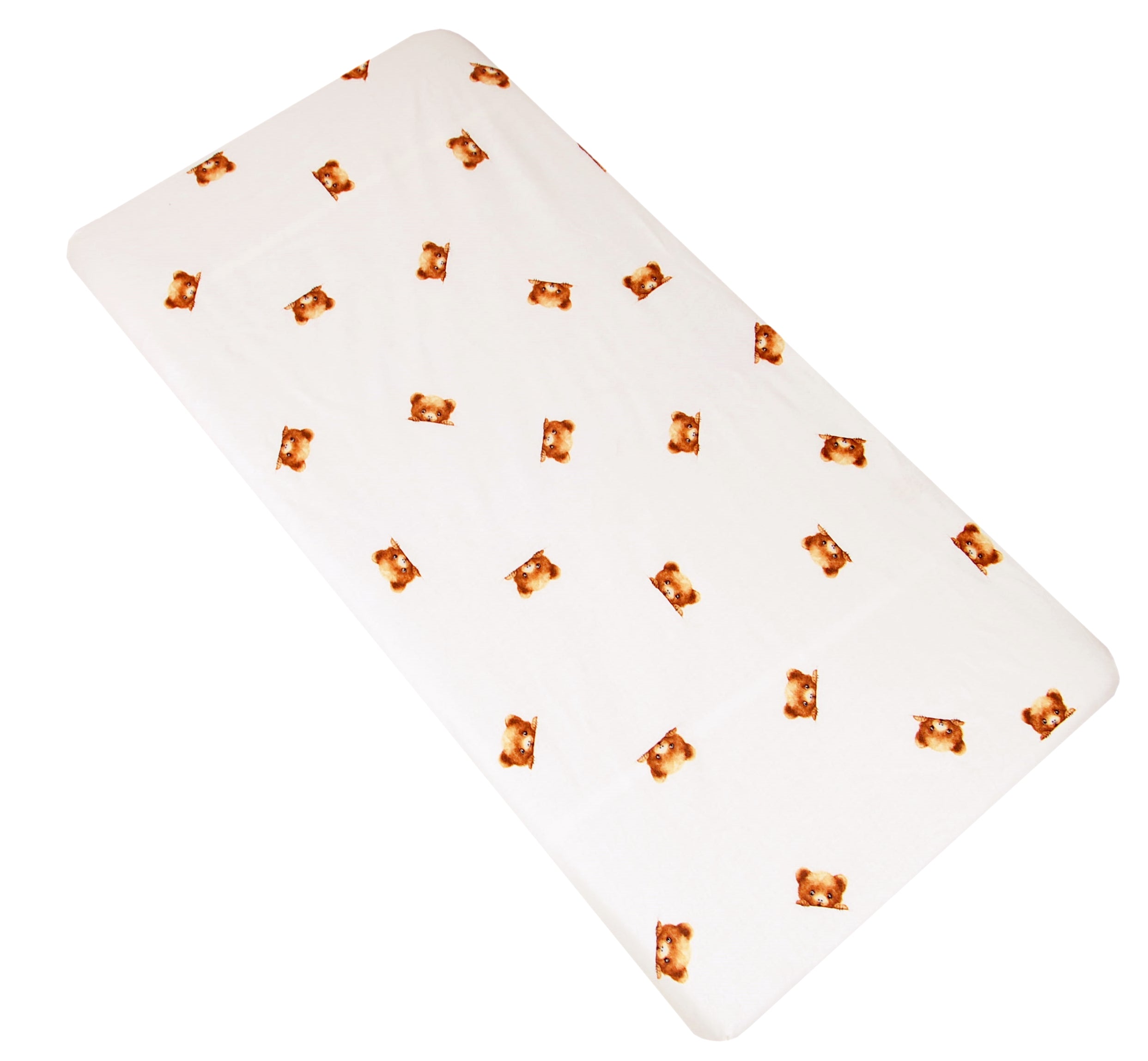 BABYLUX Spannbetttuch 60x120 / 70x140 cm Baby SPANNBETTLAKEN Kinderbett 166 Ecru + Bär