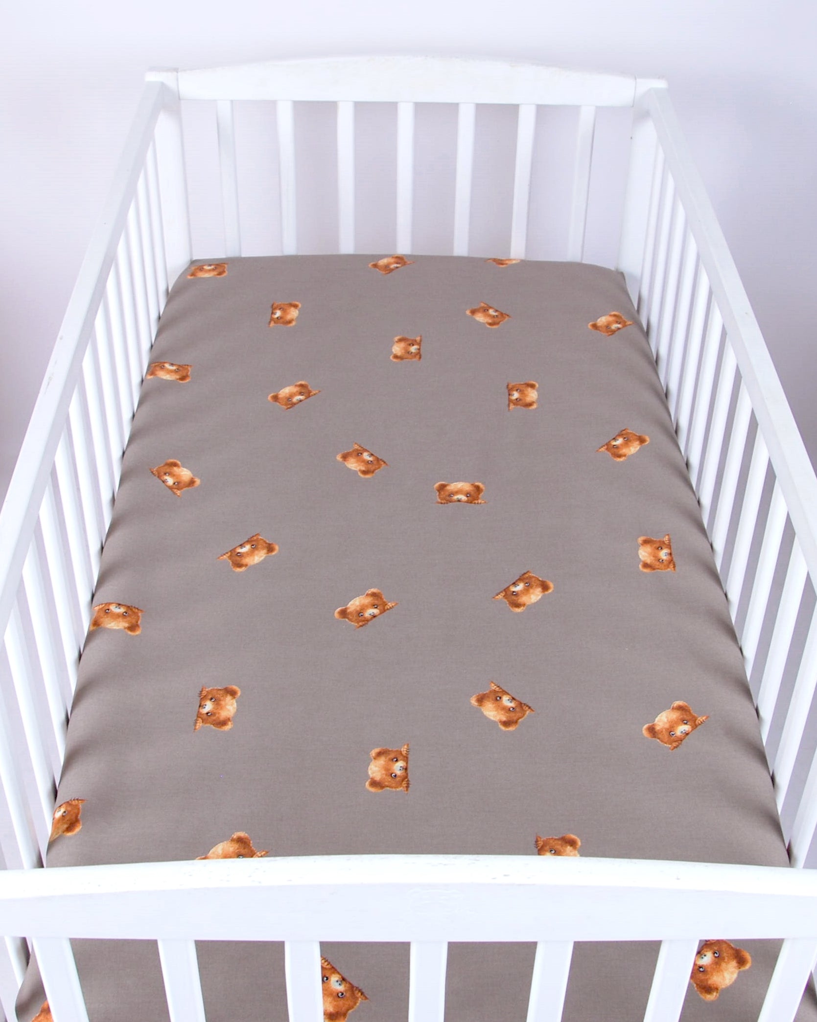 BABYLUX Spannbetttuch 60x120 / 70x140 cm Baby SPANNBETTLAKEN Kinderbett 167 Braun + Bär