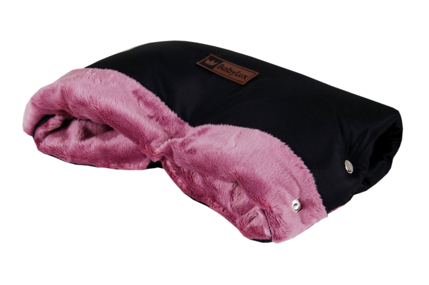 Babylux Handmuff für Kinderwagen Große Muff Handwärmer mit Kunstfell Handschuhe Buggy MD1  Rosa