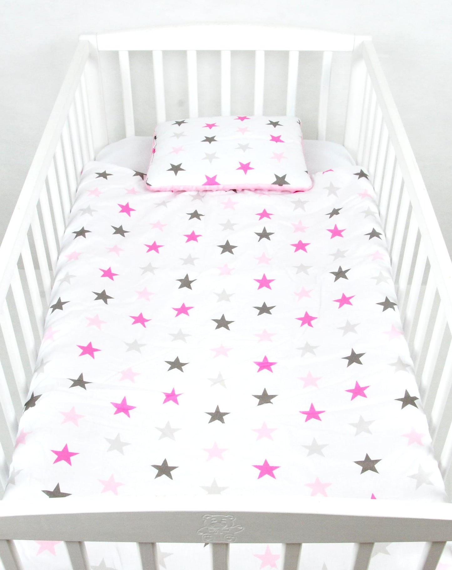 BABYLUX Babydecke Krabbeldecke MINKY Decke 75x100 cm mit Kissen 21K. Rosa + Sterne