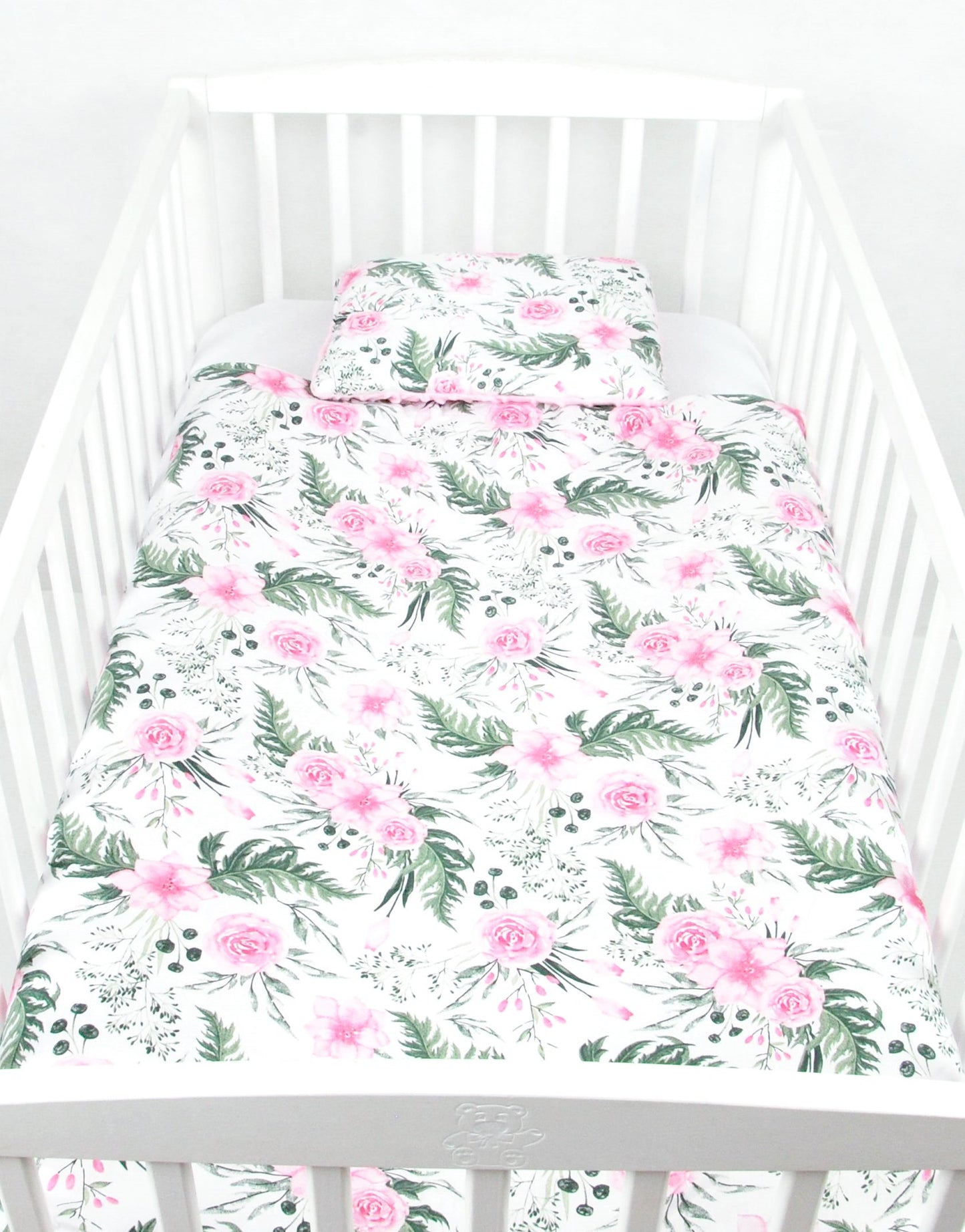 BABYLUX Babydecke Krabbeldecke MINKY Decke 75x100 cm mit Kissen 25K. Rosa + Wilde Blumen