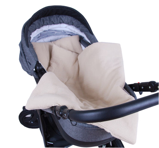 BabyLux Babydecke MUSSELIN Kinderwagen Decke 75x60cm Kuscheldecke Stubenwagen MPM Sand