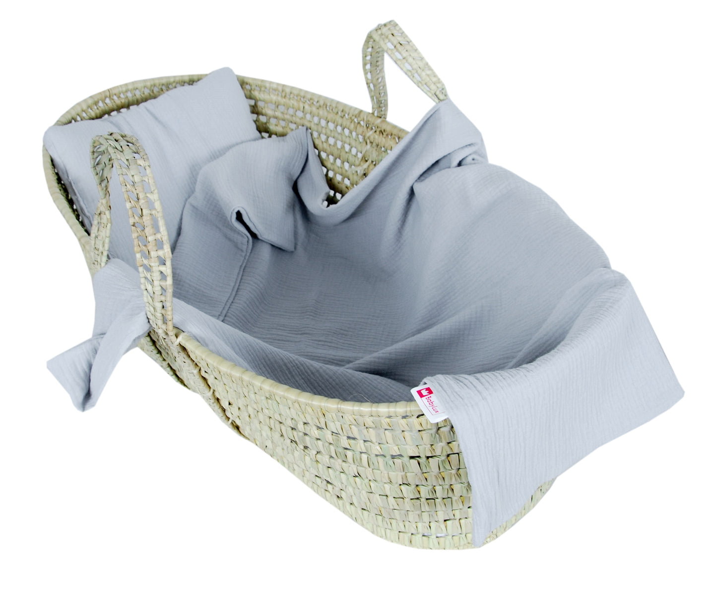 BabyLux Musselin Decke 75 x 100 cm + Kissen für Kinderwagen Wiege Babybett KM4 - Silver