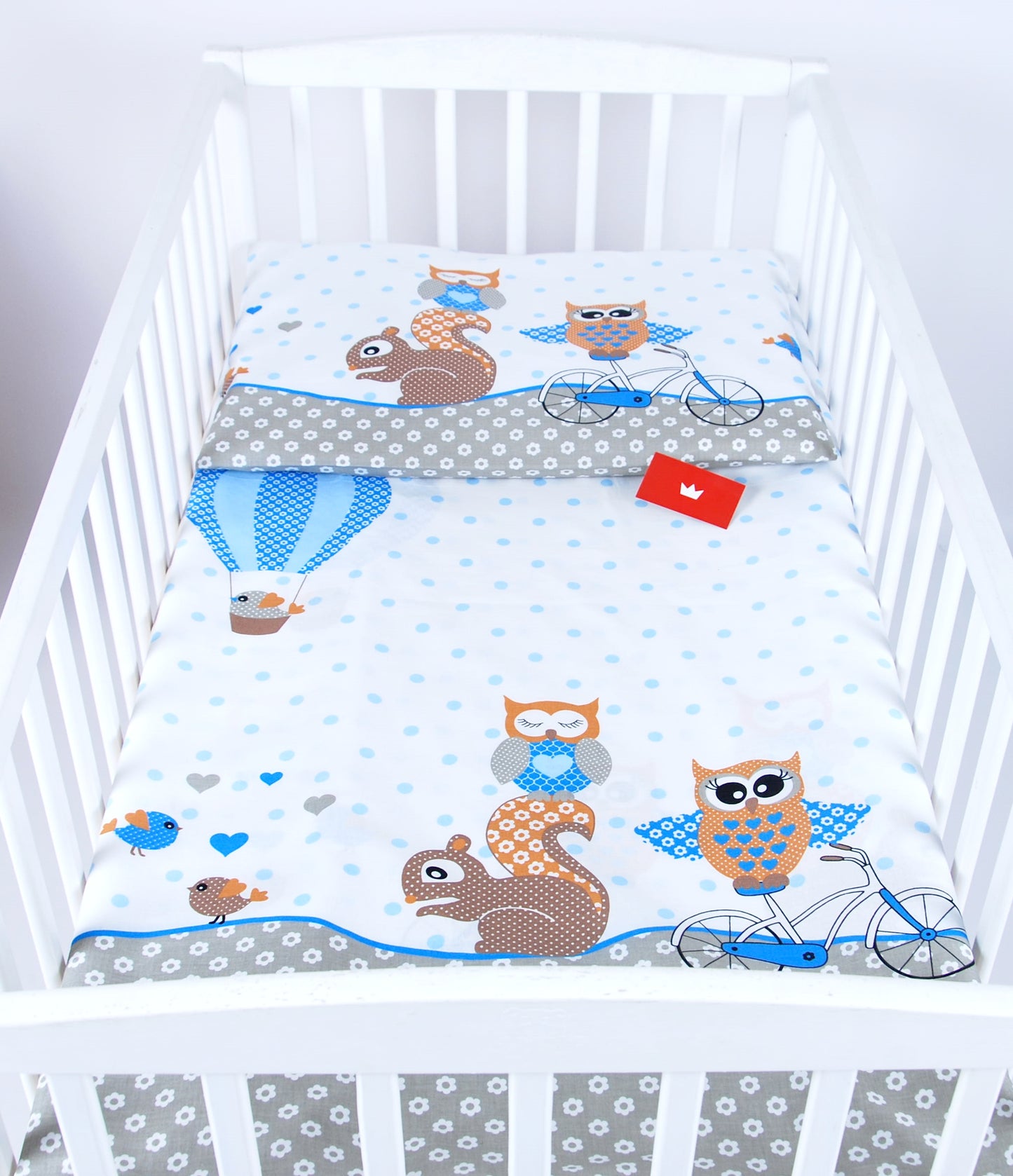BABYLUX Kinderbettwäsche 2 Tlg. 90 x 120 cm Bettwäsche 53. Eule Blau