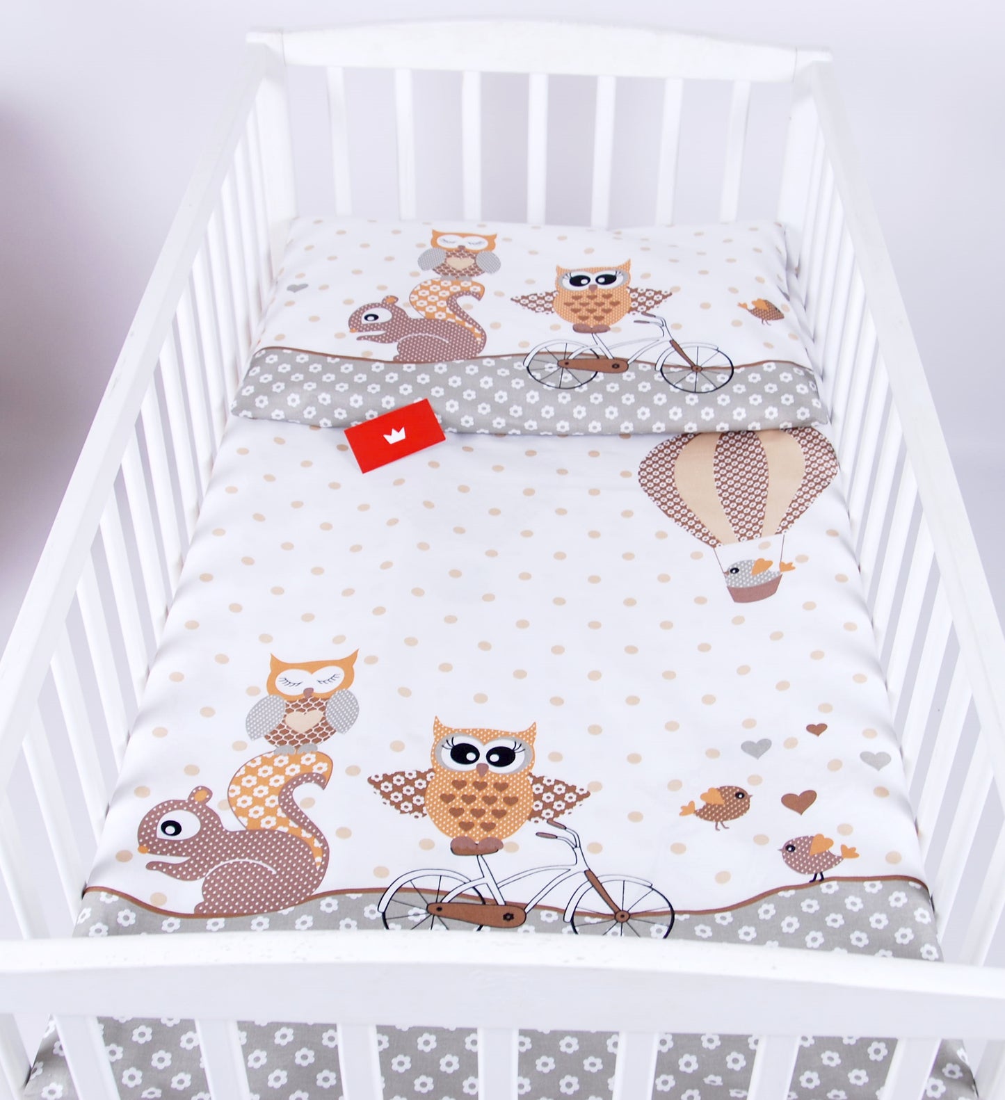 BABYLUX Kinderbettwäsche 2 Tlg. 90 x 120 cm Bettwäsche 54. Eule Braun