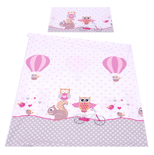 BABYLUX Kinderbettwäsche 2 Tlg. 90 x 120 cm Bettwäsche 56. Eule Rosa