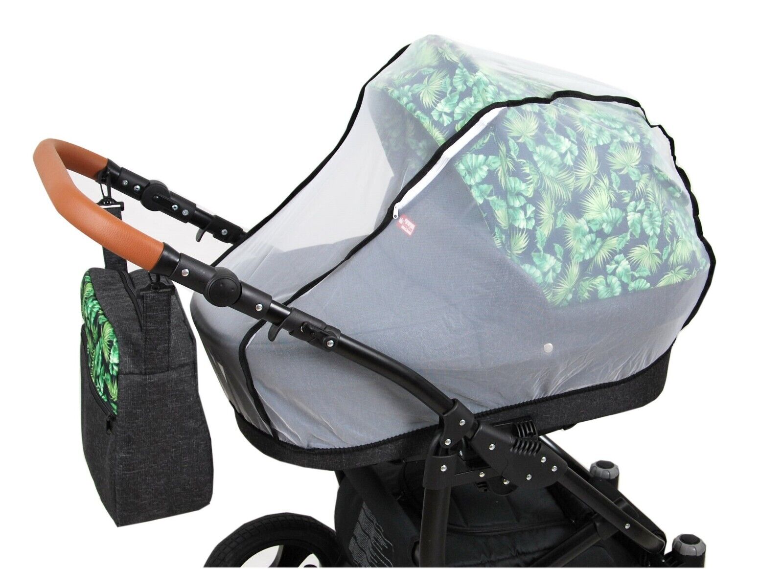 BABYLUX Moskitonetz Fliegennetz Weiß für Kinderwagen Groß mit  Reißverschluss Z5