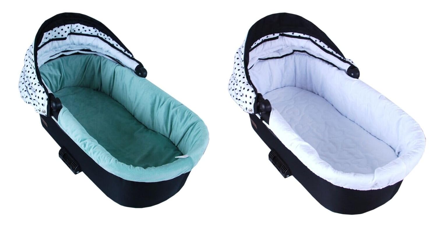 BABYLUX Nestchen für Kinderwagen BABYWANNE Matratze 2Tlg Set W105 Velvet Türkis